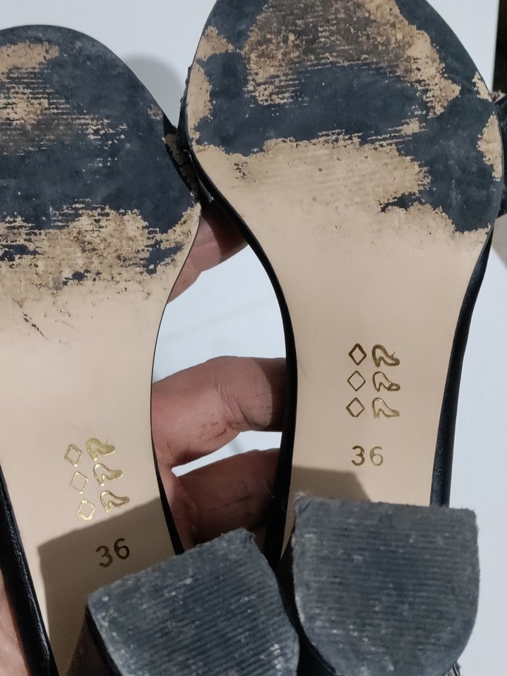 Siyah  Desenli Topuklu Kadın Ayakkabı - Görsel 4