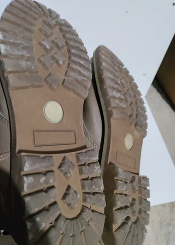 Bej Deri Bağcıklı Stiletto Topuklu uniseks Bot - Görsel 7