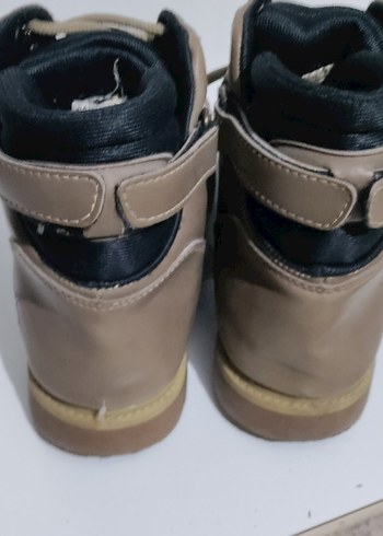 Bej Deri Bağcıklı Stiletto Topuklu uniseks Bot - Görsel 6