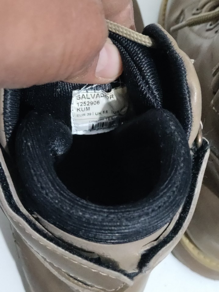 Bej Deri Bağcıklı Stiletto Topuklu uniseks Bot - Görsel 5