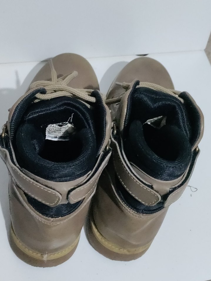 Bej Deri Bağcıklı Stiletto Topuklu uniseks Bot - Görsel 4