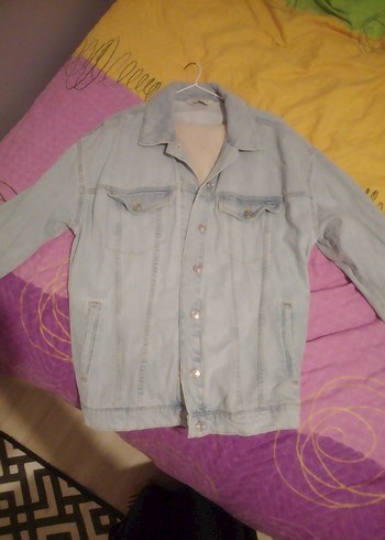 Düğmeli Mavi Kadın Denim Ceket - Görsel 3