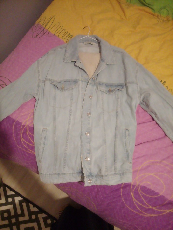 Düğmeli Mavi Kadın Denim Ceket - Görsel 3