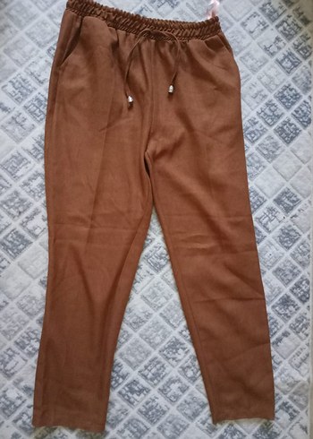 Kadın Kahverengi Bol Kesim Kumaş Pantolon