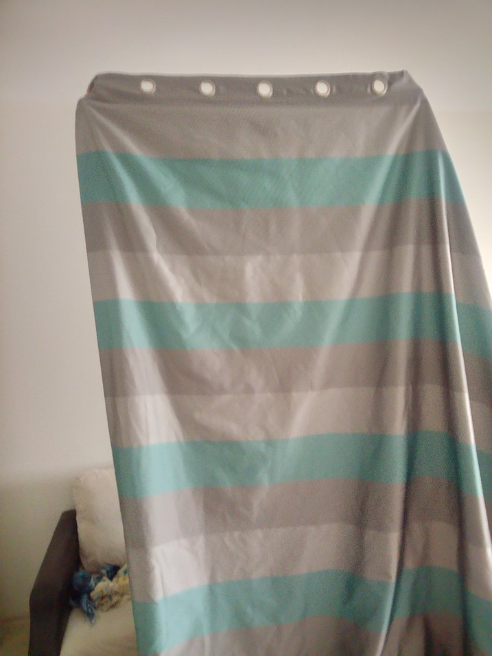 Gri ve Mavi Çizgili Bohem Perde - Görsel 2