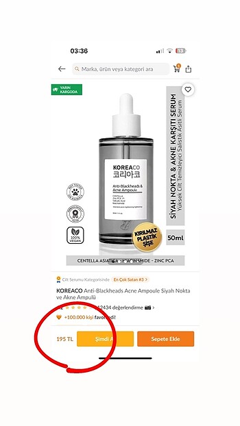 Koreaco anti-blackheads acne ampoule siyah nokta ve akne ampulü