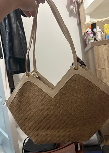 Bej Kemer Detaylı Kadın Günlük Çanta - Görsel 4