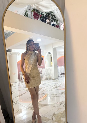 Işıltılı Straplez Mini Abiye Elbise - Görsel 3