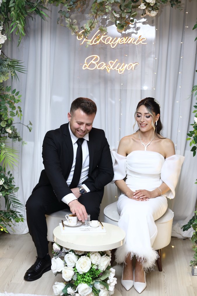 Beyaz Straplez Uzun elbise - Görsel 5