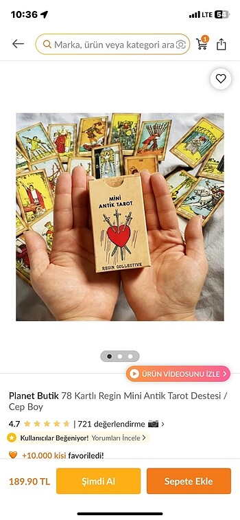MİNİ ANTİK TAROT KARTI