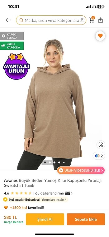 Kadın tunik sweatshirt