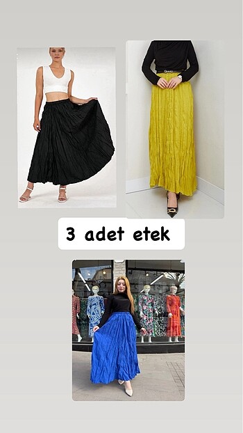 3 adet kraş etek