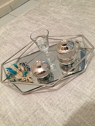Gümüş Aynalı Damat Kahve Tepsisi