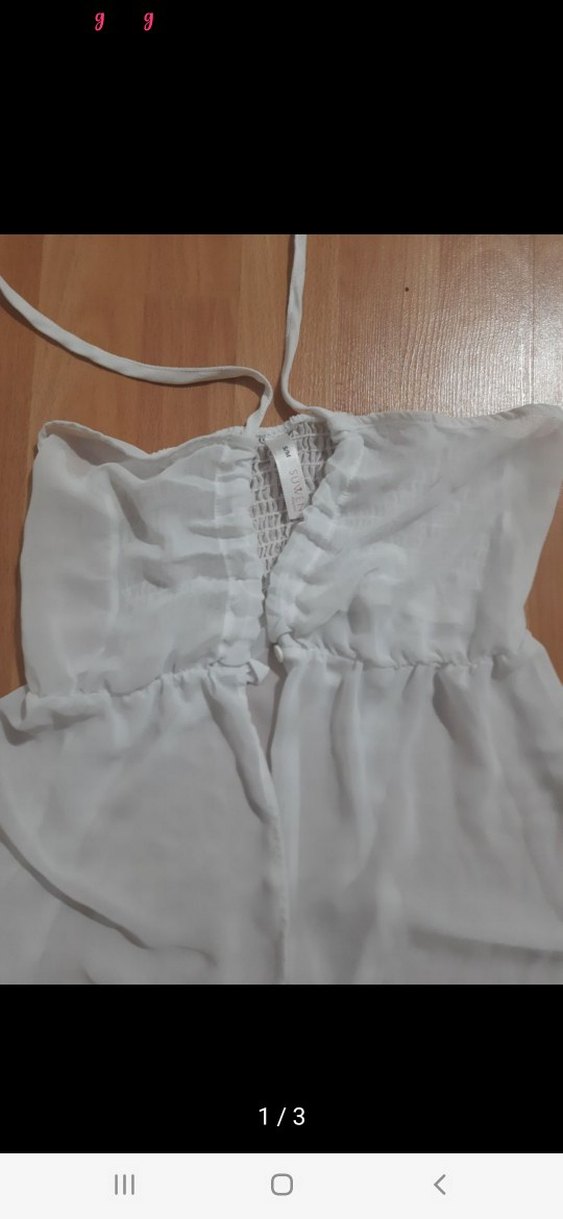 Uzun Beyaz pareo - Görsel 2