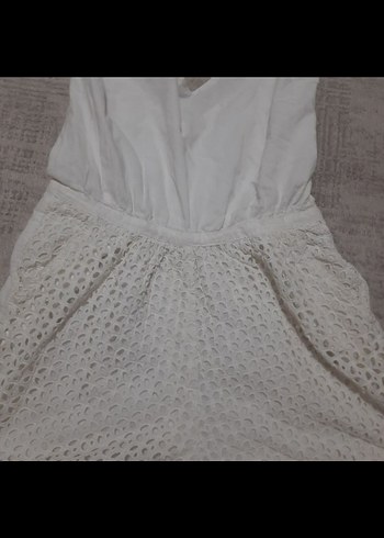 Kadın Beyaz Dantel Detaylı Mini Tulum - Görsel 2