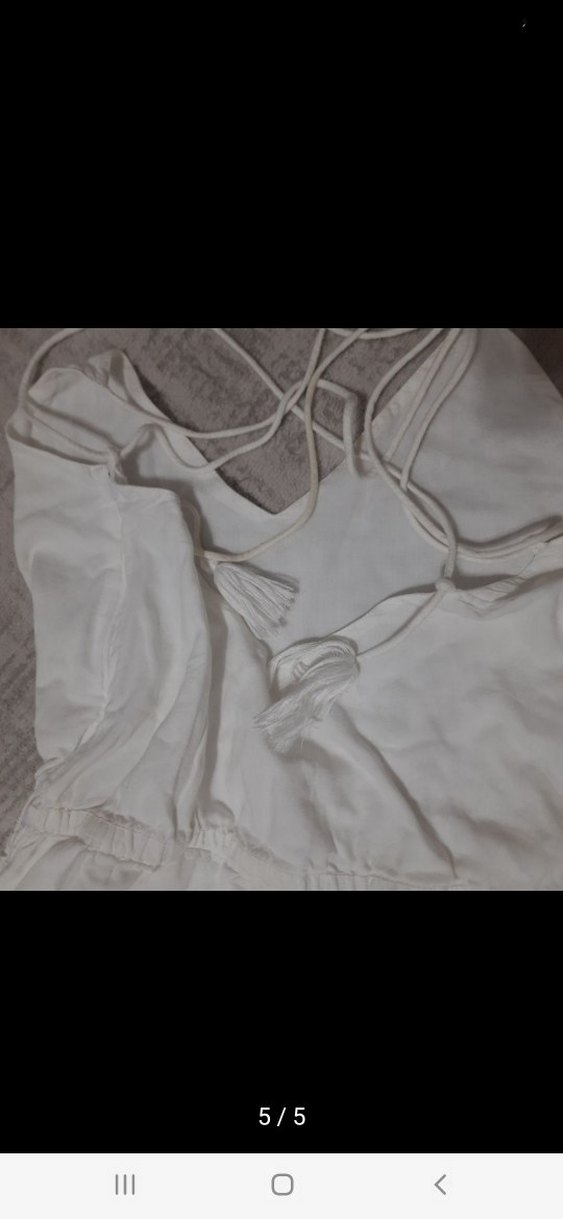 Kadın Beyaz Dantel Detaylı Mini Tulum - Görsel 5