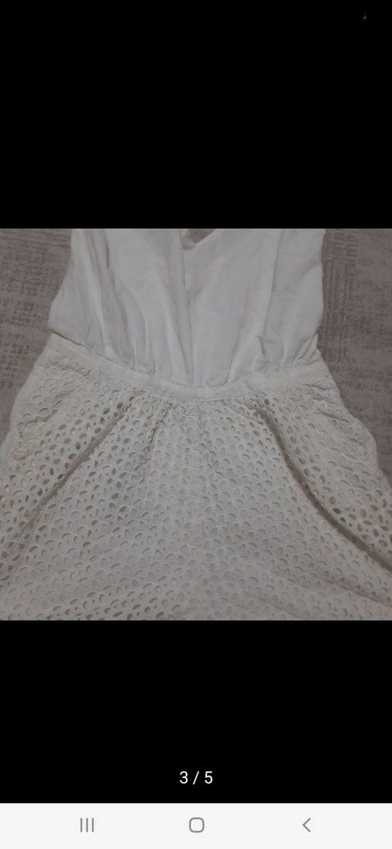 Kadın Beyaz Dantel Detaylı Mini Tulum - Görsel 2