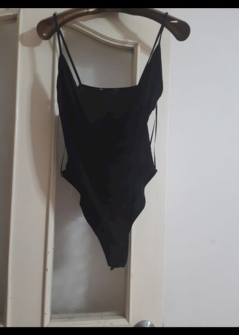 Siyah Drapeli İnce Askılı Kadın zıbın - Görsel 4