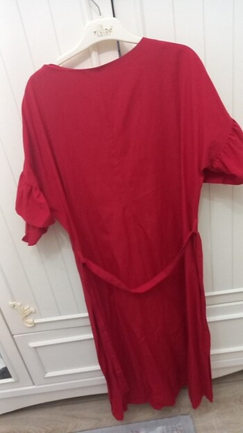 l Beden kırmızı Renk Düz günlük elbise