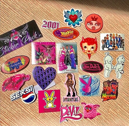 Y2k 00s playgirl lolita aesthetic sticker pack