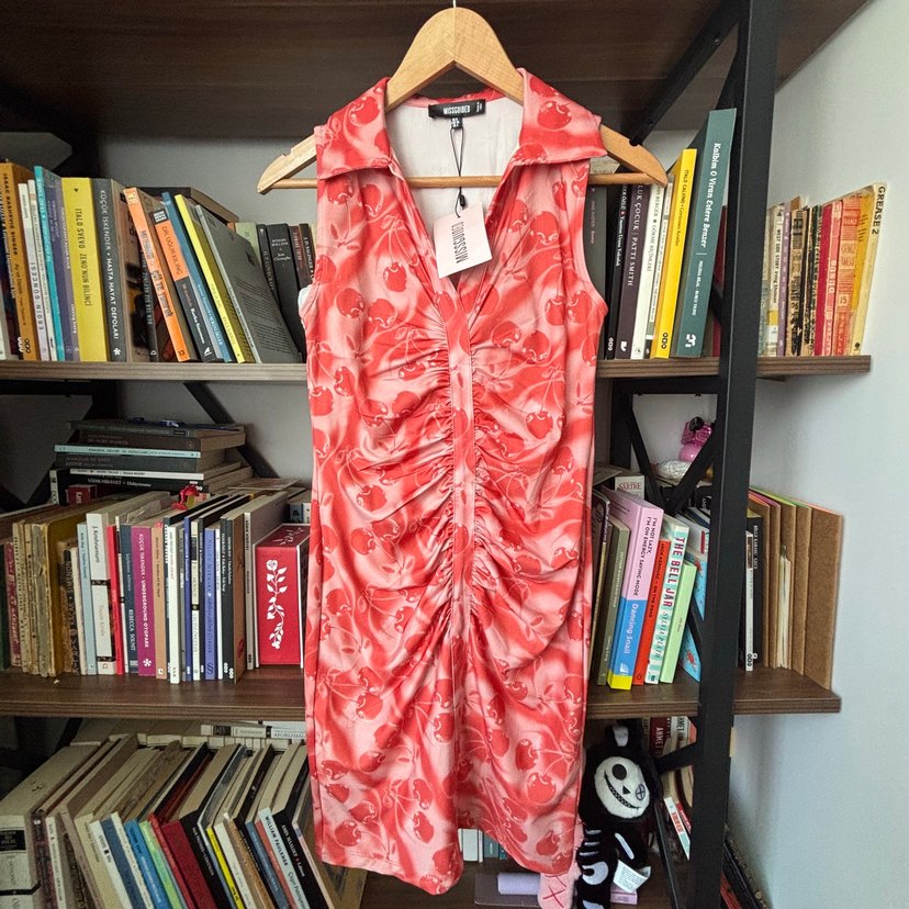 Missguided cherry y2k retro mini elbise - Görsel 5
