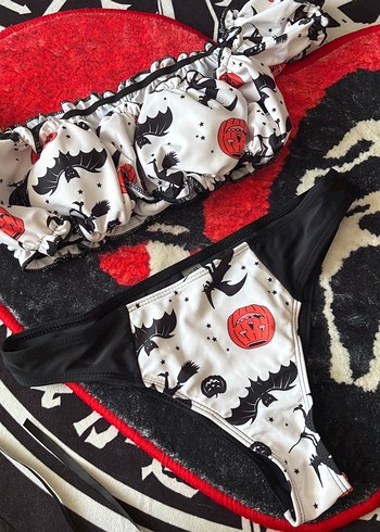 Retro gothic bat vampire emo halloween - Görsel 6