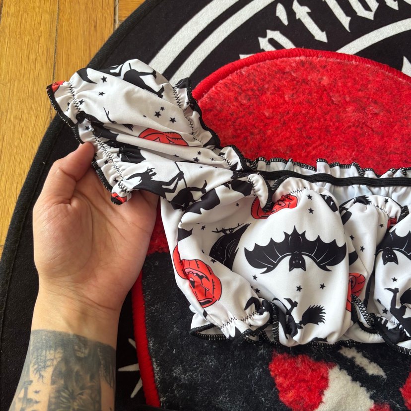 Retro gothic bat vampire emo halloween - Görsel 5