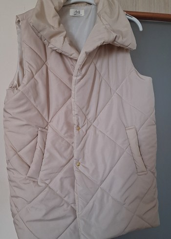 Beyaz Suni Kürklü Kadın Şişme Yelek - Görsel 2