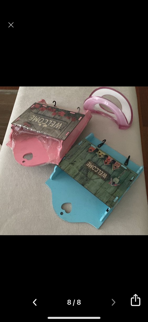 pembe Ahşap Duvar Askılığı anahtarlık - Görsel 2