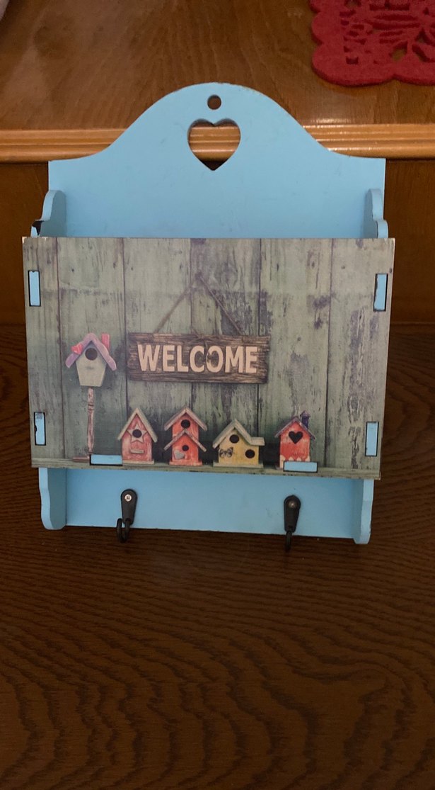 pembe Ahşap Duvar Askılığı anahtarlık - Görsel 3