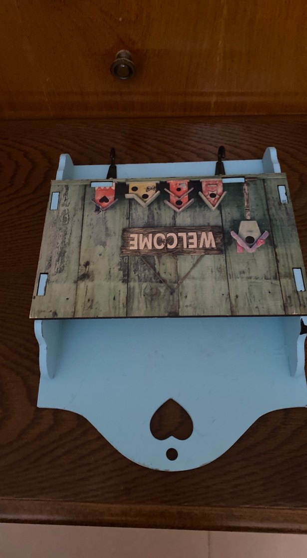 pembe Ahşap Duvar Askılığı anahtarlık - Görsel 5