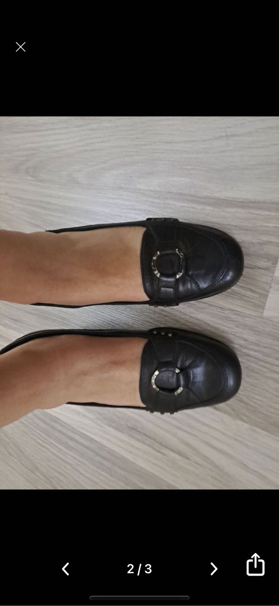 Siyah Tokalı kısa Topuklu hakiki deri - Görsel 3