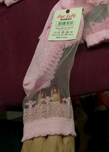 Pembe üstü tül çoraplar .Kampanyalı çoraplar - Görsel 6