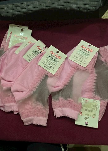 Pembe üstü tül çoraplar .Kampanyalı çoraplar - Görsel 4