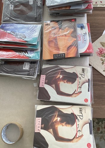 Camel Renkli, Baskılı, Süper İnce Çorap - Görsel 14