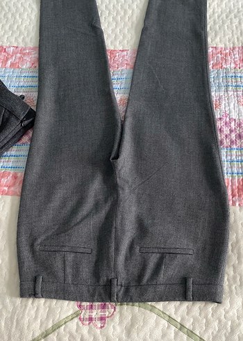 Gri Midi Kumaş Kadın Pantolon - Görsel 5