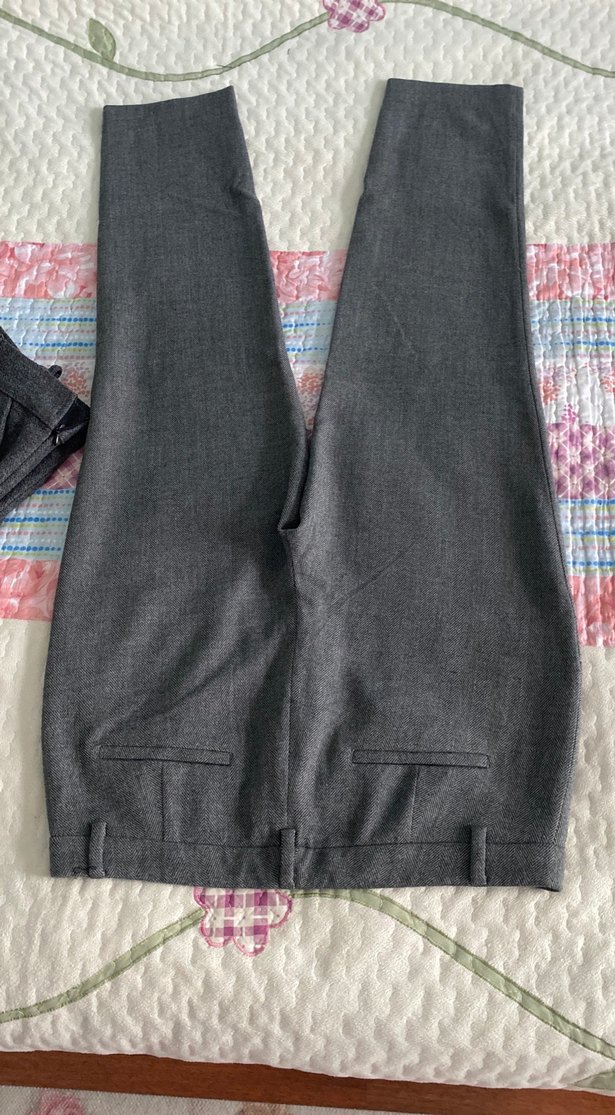 Gri Midi Kumaş Kadın Pantolon - Görsel 5