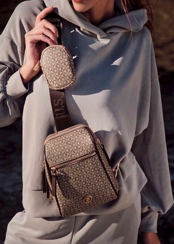 Kahverengi Deri Kadın Çanta Tokalı - Görsel 7