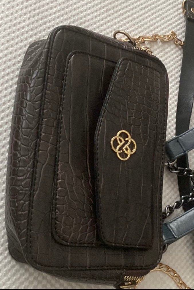 Kahverengi Deri Kadın Çanta Tokalı - Görsel 4