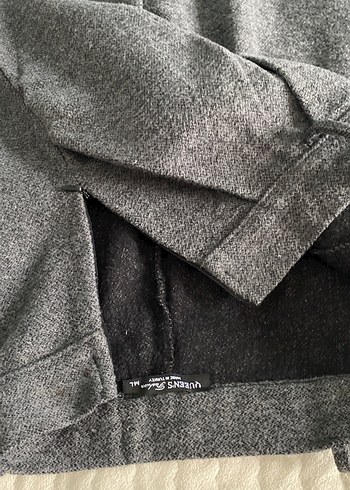 Gri Pilili Rahat Kesim Kadın Kaşe Pantolon - Görsel 7