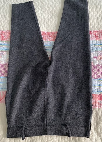 Gri Pilili Rahat Kesim Kadın Kaşe Pantolon - Görsel 2