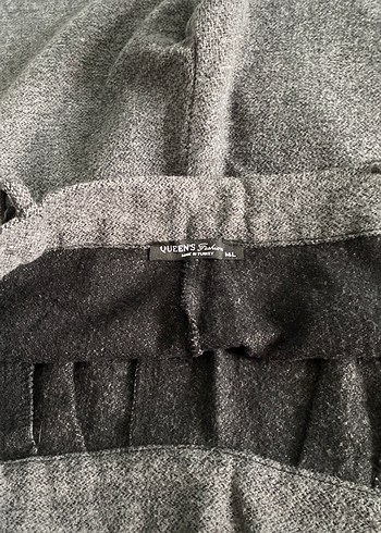 Gri Pilili Rahat Kesim Kadın Kaşe Pantolon - Görsel 4