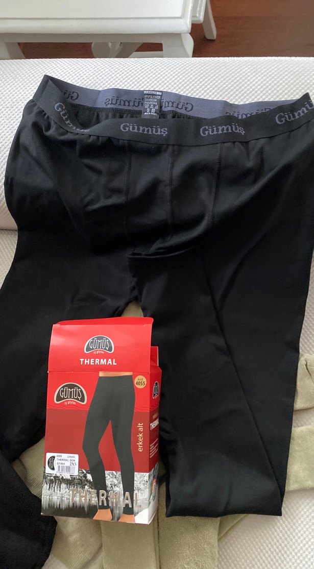 Erkek Siyah Termal Biker Pantolon tayt - Görsel 5