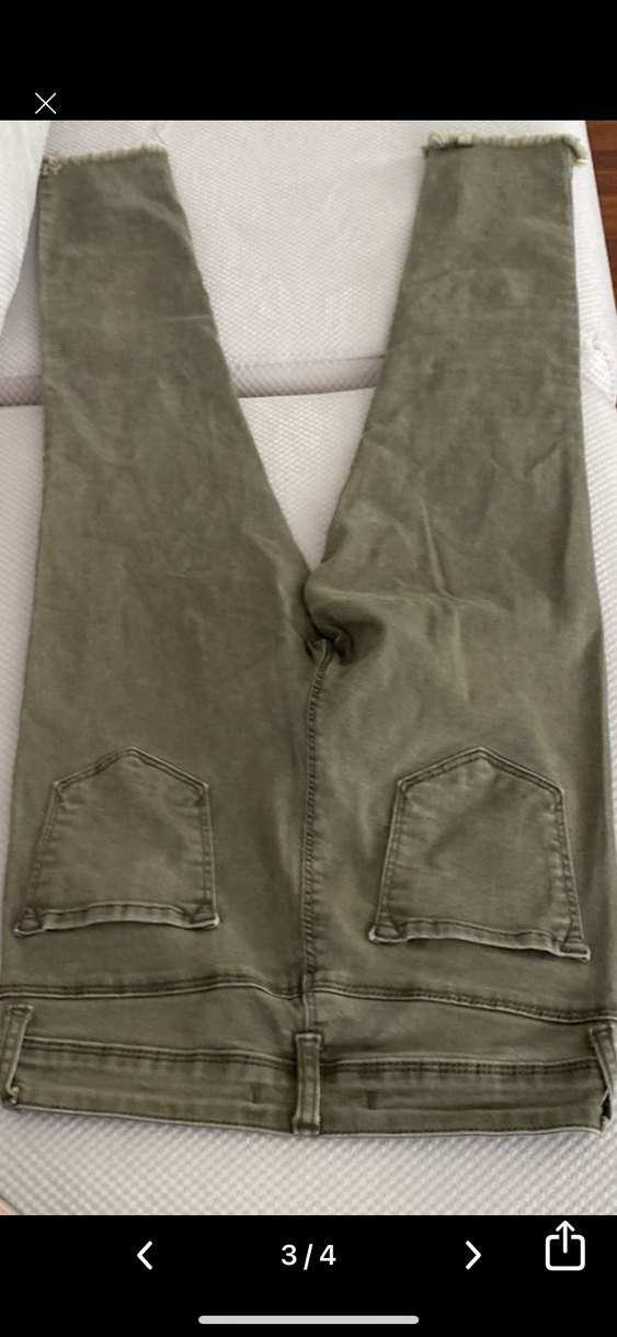 Nakışlı Bej Bohem likralı Kadın Kot Pantolon - Görsel 3