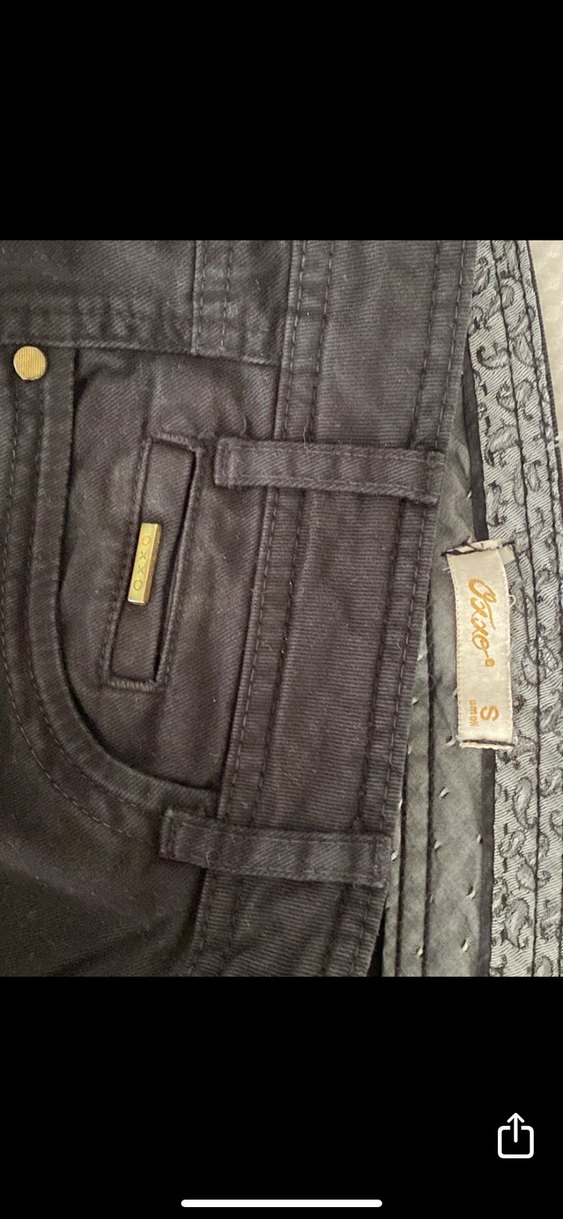 Siyah Kadın geniş Paça OXXO Pantolon - Görsel 5