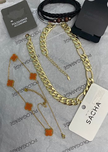 Altın Renk Mini Zincir Detaylı Bohem Kolye - Görsel 6