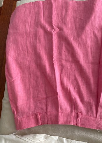 s Beden pembe Renk Pembe Midi Hamile Keten Etek