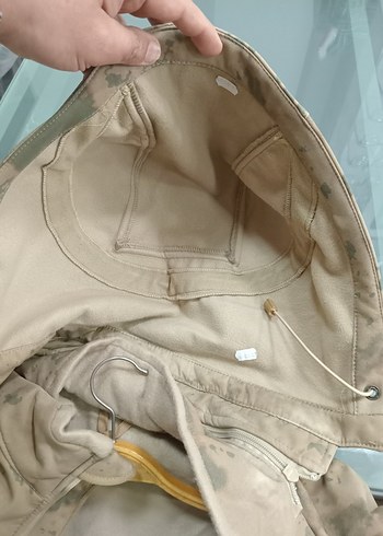 xxl Beden camel Renk Erkek Kamuflaj Desenli Kapüşonlu Ceket