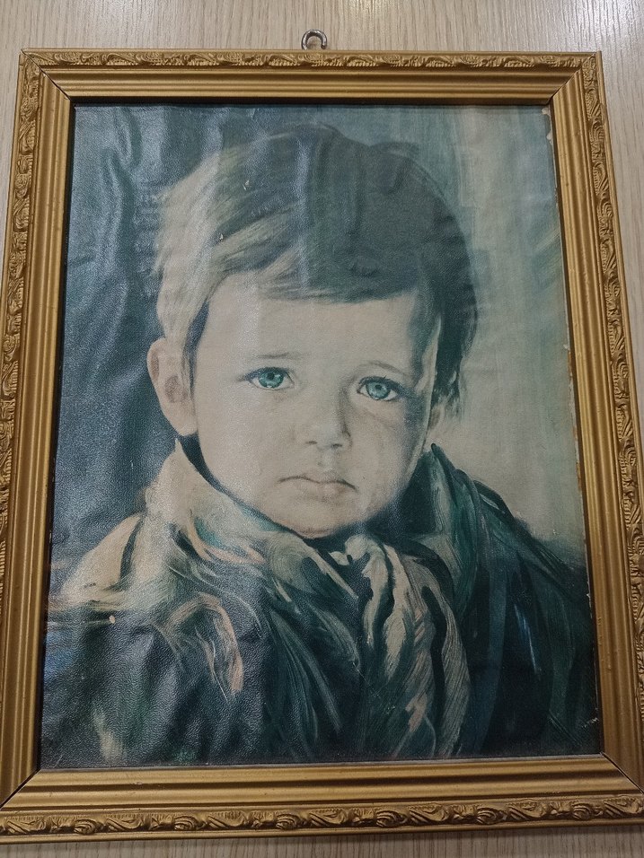 antika resim ağlayan çocuk - Görsel 5