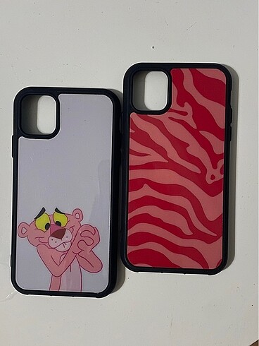 IPHONE İKİLİ TELEFON KILIFI PEMBE PANTER ZEBRA DESENLİ